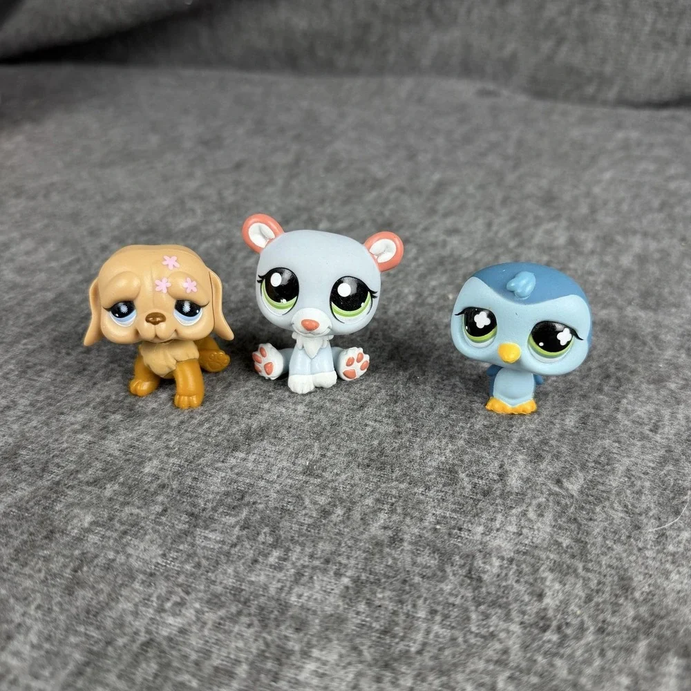 Hasbro Littlest Pet Shop 1747 821 Figures Lot Dog Bear Penguin LPS Toy